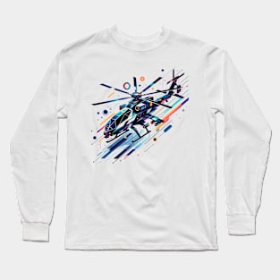 Skyward Future: Geometric Helicopter Long Sleeve T-Shirt